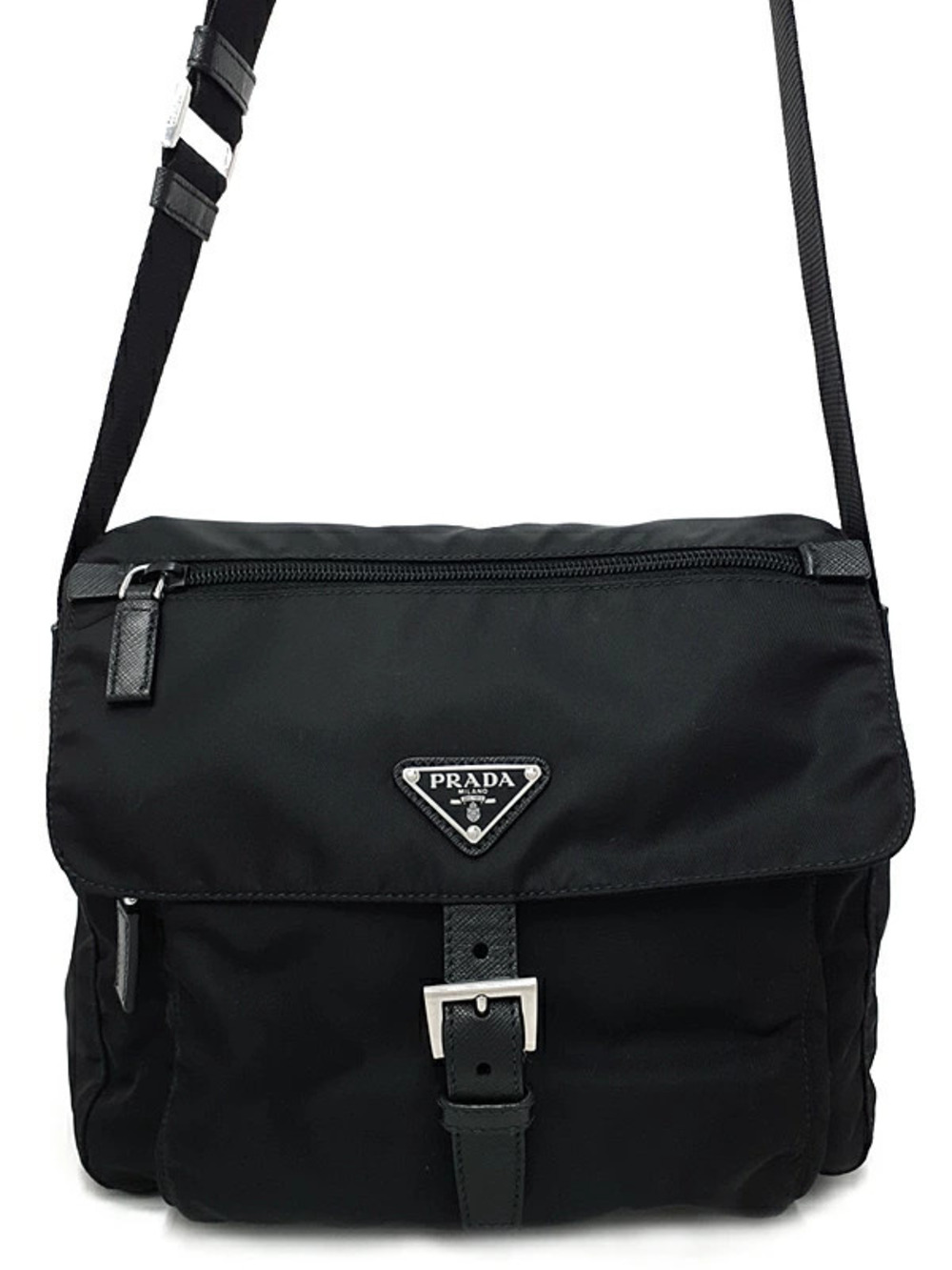Prada Arque Vitello Daino Leather Hobo Shoulder Bag Black